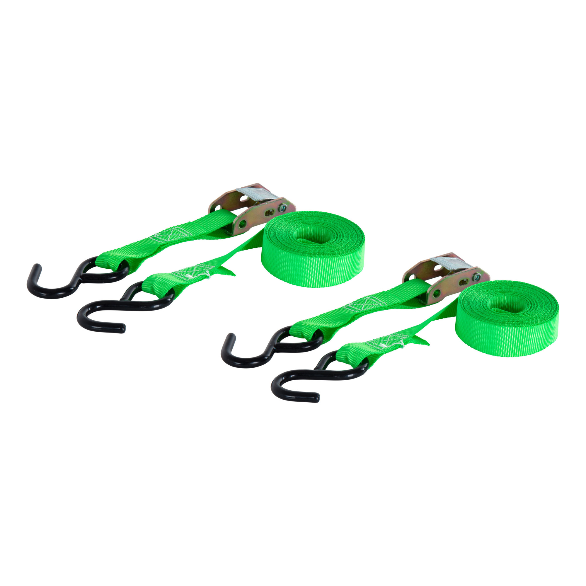 Curt Manufacturing Nylon Cargo Straps — 1in. x 15ft., 900-Lb. Break Strength, 2-Pack, Dark Green, Model# 83015